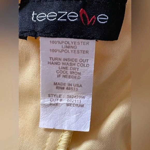 💛 TEEZE ME Lemon Yellow Lace Dress Medium - Picture 5 of 5